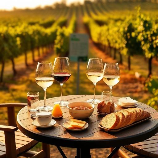 A vineyard tasting set for guests